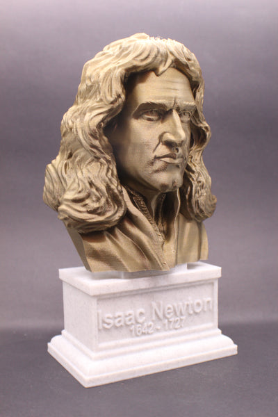 Isaac Newton Famous English Mathematician, Physicist and Astronomer Sculpture Bust on Box Plinth