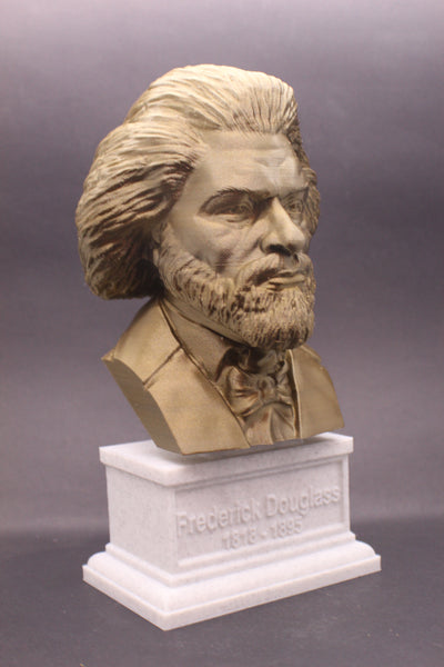 Frederick Douglass American Statesman, Orator, and Abolitionist Sculpture Bust on Box Plinth