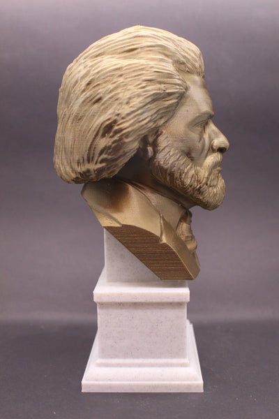 Frederick Douglass American Statesman, Orator, and Abolitionist Sculpture Bust on Box Plinth
