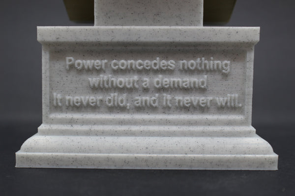 Frederick Douglass American Statesman, Orator, and Abolitionist Sculpture Bust on Box Plinth