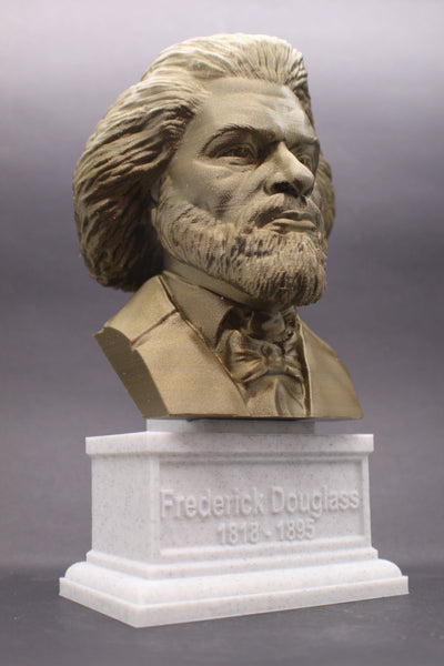 Frederick Douglass American Statesman, Orator, and Abolitionist Sculpture Bust on Box Plinth