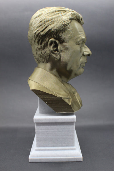 Aldous Huxley, Famous English Writer and Philosopher, Sculpture Bust on Box Plinth