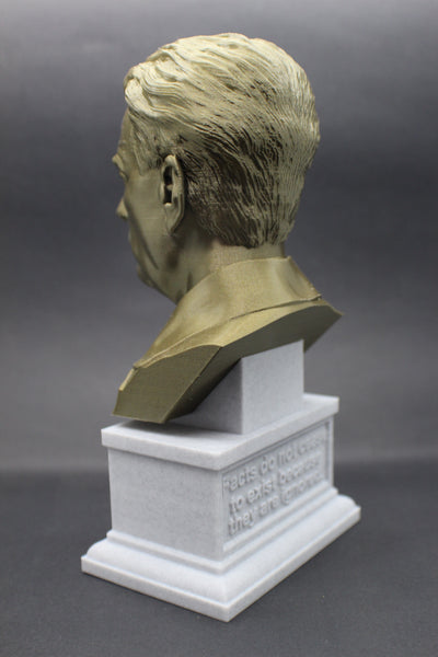 Aldous Huxley, Famous English Writer and Philosopher, Sculpture Bust on Box Plinth