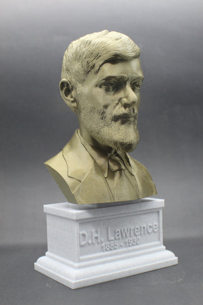 D.H. Lawrence, Famous English Writer and Poet, Sculpture Bust on Box Plinth