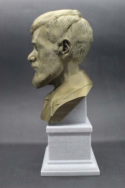 D.H. Lawrence, Famous English Writer and Poet, Sculpture Bust on Box Plinth