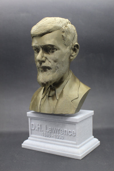 D.H. Lawrence, Famous English Writer and Poet, Sculpture Bust on Box Plinth