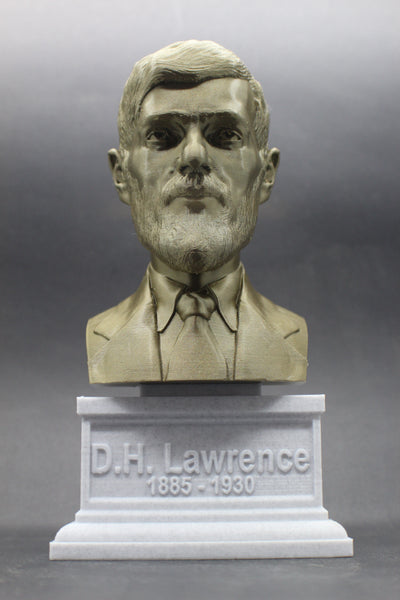 D.H. Lawrence, Famous English Writer and Poet, Sculpture Bust on Box Plinth