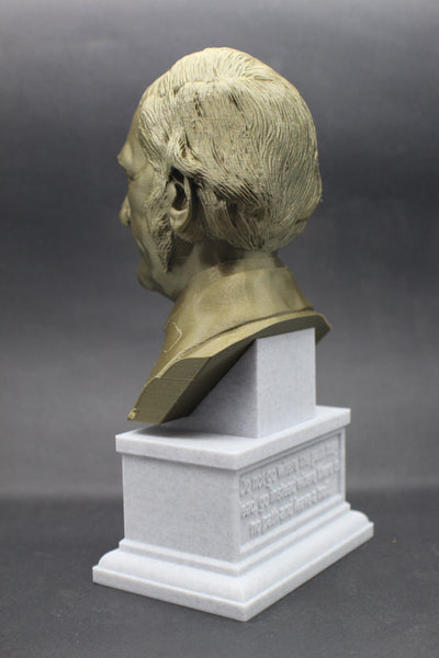 Ralph Waldo Emerson, American Essayist, Lecturer, and Philosopher, Sculpture Bust on Box Plinth