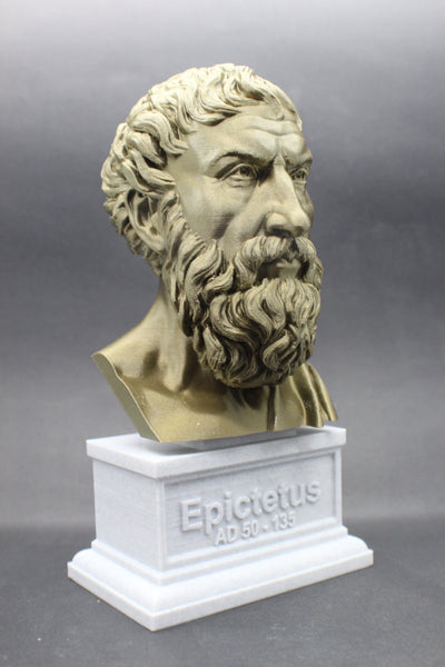 Epictetus Greek Stoic Philosopher Sculpture Bust on Box Plinth
