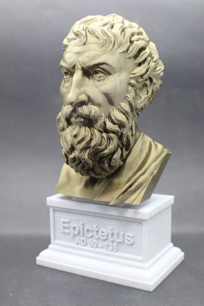 Epictetus Greek Stoic Philosopher Sculpture Bust on Box Plinth
