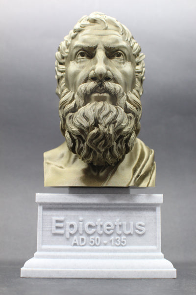 Epictetus Greek Stoic Philosopher Sculpture Bust on Box Plinth