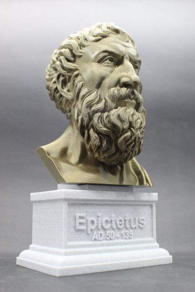 Epictetus Greek Stoic Philosopher Sculpture Bust on Box Plinth