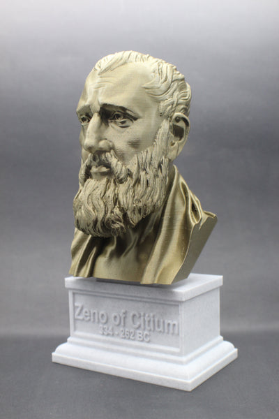 Zeno of Citium Greek Stoic Philosopher Sculpture Bust on Box Plinth