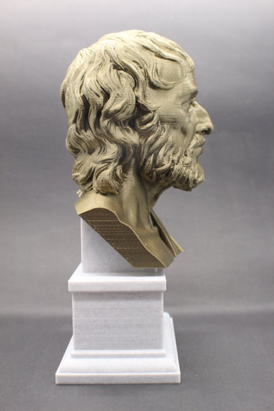 Seneca the Younger Greek Stoic Philosopher Sculpture Bust on Box Plinth