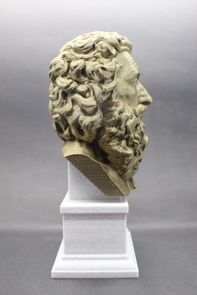 Diogenes the Cynic Greek Philosopher Sculpture Bust on Box Plinth