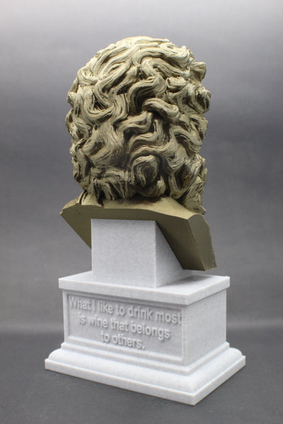 Diogenes the Cynic Greek Philosopher Sculpture Bust on Box Plinth