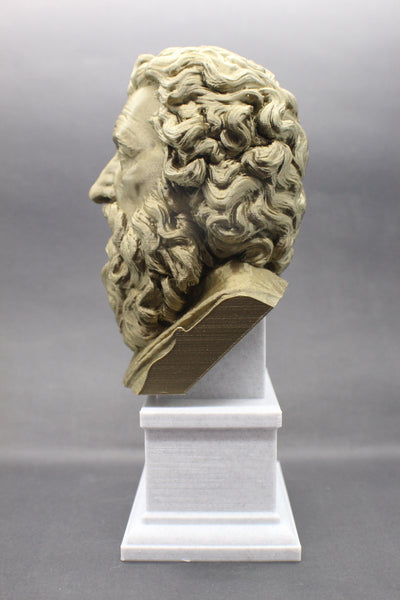 Diogenes the Cynic Greek Philosopher Sculpture Bust on Box Plinth