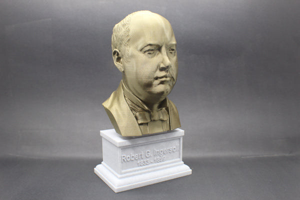 Robert G. Ingersoll Famous American Lawyer Sculpture Bust on Box Plinth