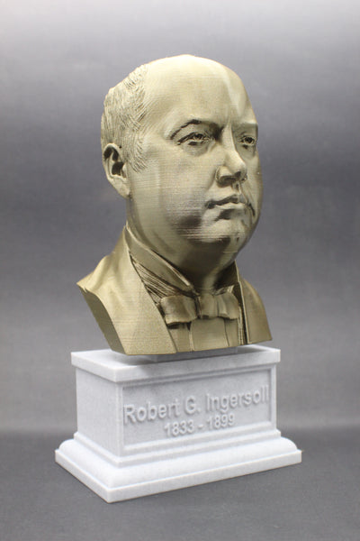 Robert G. Ingersoll Famous American Lawyer Sculpture Bust on Box Plinth