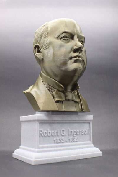 Robert G. Ingersoll Famous American Lawyer Sculpture Bust on Box Plinth