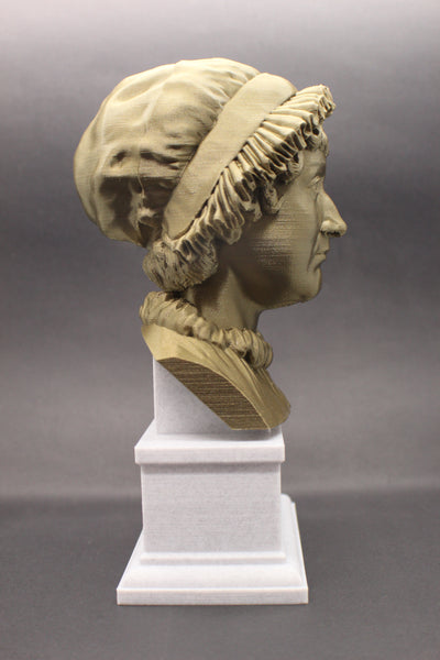 Jane Austen, Famous English Novelist, Sculpture Bust on Box Plinth
