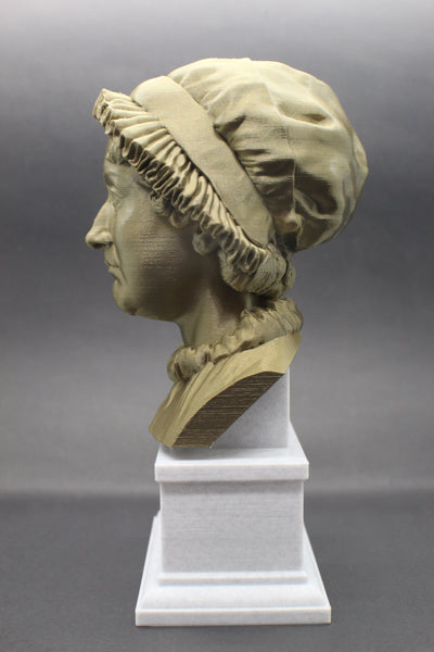 Jane Austen, Famous English Novelist, Sculpture Bust on Box Plinth