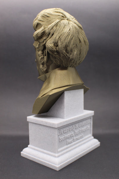 Soren Kierkegaard Danish Existentialist Philosopher Sculpture Bust on Box Plinth