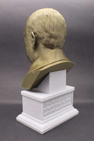 C.S. Lewis, Famous British Writer, Sculpture Bust on Box Plinth