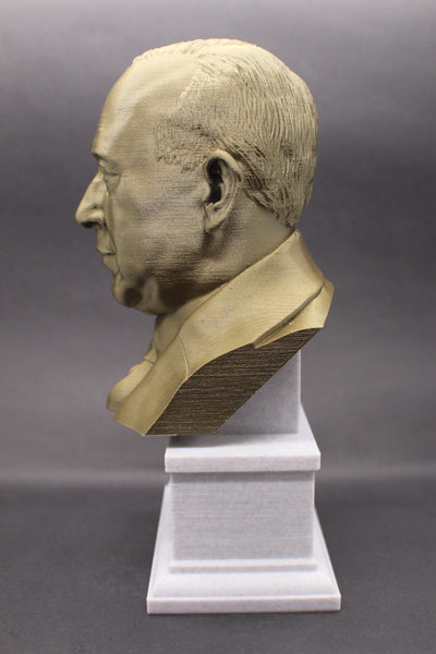 C.S. Lewis, Famous British Writer, Sculpture Bust on Box Plinth
