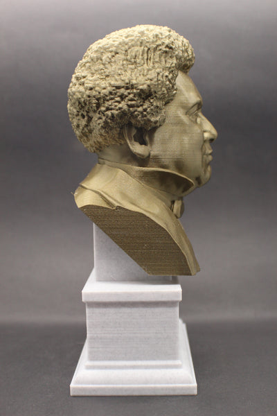 Alexandre Dumas, Famous French Writer, Sculpture Bust on Box Plinth