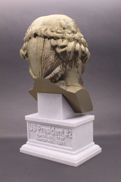 John Adams, 2nd US President, Sculpture Bust on Box Plinth