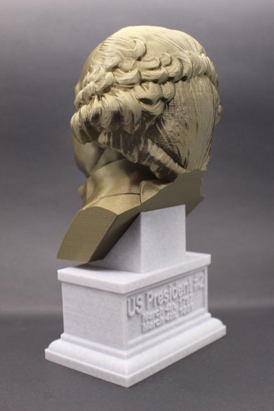 John Adams, 2nd US President, Sculpture Bust on Box Plinth