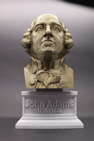 John Adams, 2nd US President, Sculpture Bust on Box Plinth