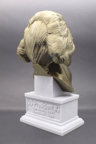 Thomas Jefferson, 3rd US President, Sculpture Bust on Box Plinth
