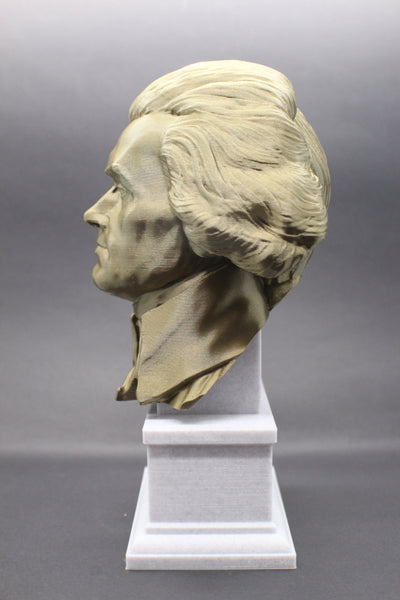 Thomas Jefferson, 3rd US President, Sculpture Bust on Box Plinth