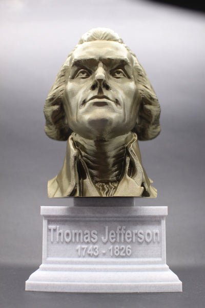 Thomas Jefferson, 3rd US President, Sculpture Bust on Box Plinth