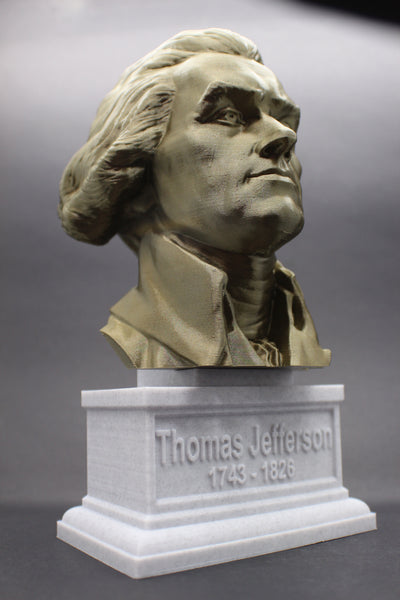 Thomas Jefferson, 3rd US President, Sculpture Bust on Box Plinth