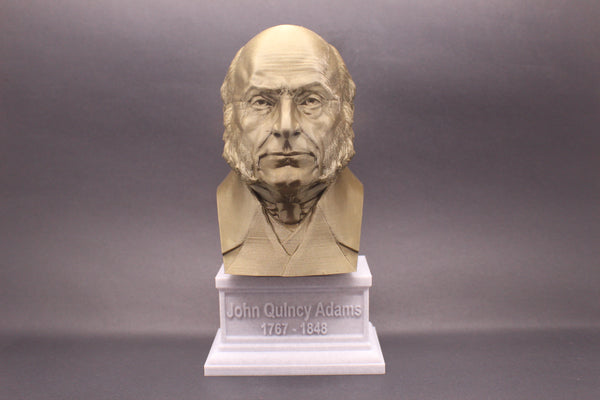 John Quincy Adams, 6th US President, Sculpture Bust on Box Plinth