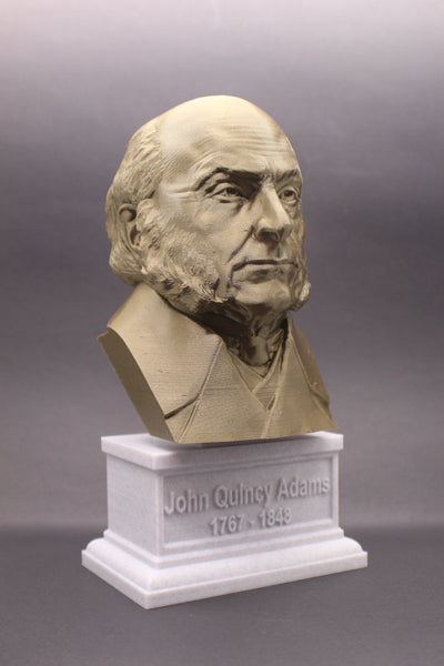 John Quincy Adams, 6th US President, Sculpture Bust on Box Plinth