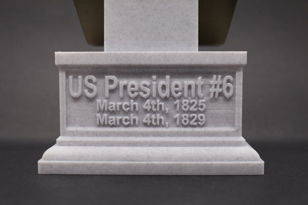 John Quincy Adams, 6th US President, Sculpture Bust on Box Plinth
