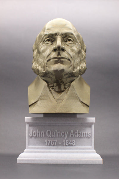 John Quincy Adams, 6th US President, Sculpture Bust on Box Plinth