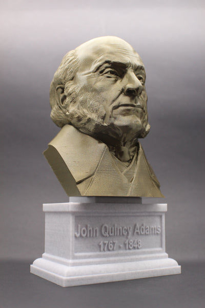 John Quincy Adams, 6th US President, Sculpture Bust on Box Plinth