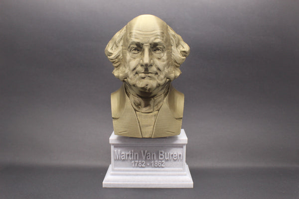 Martin Van Buren, 8th US President, Sculpture Bust on Box Plinth