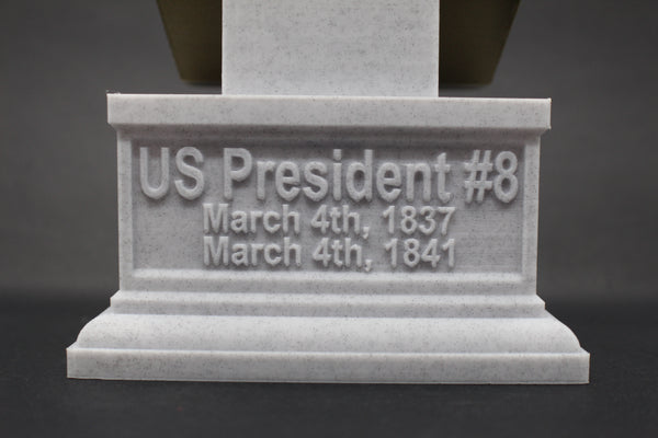 Martin Van Buren, 8th US President, Sculpture Bust on Box Plinth