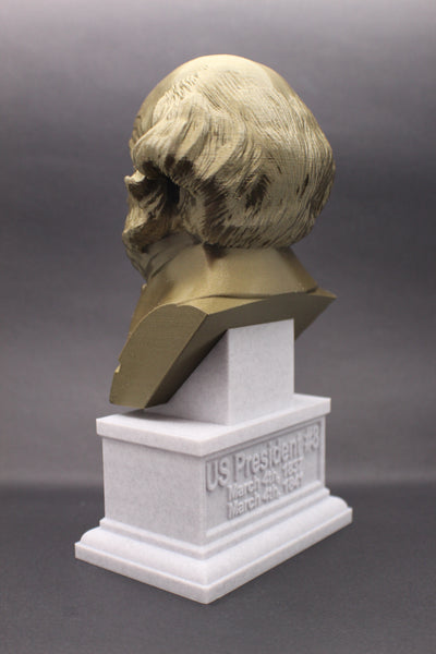 Martin Van Buren, 8th US President, Sculpture Bust on Box Plinth