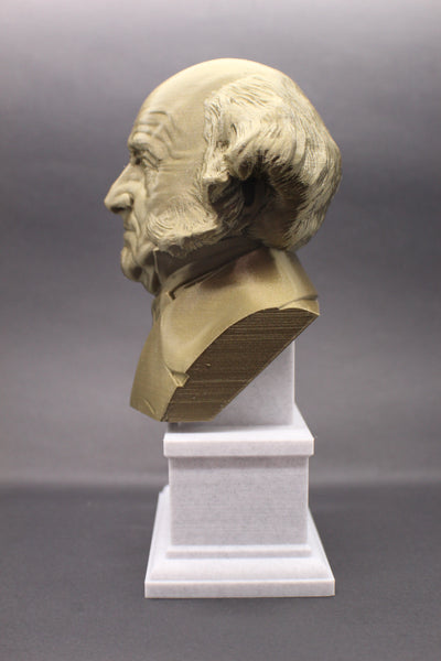 Martin Van Buren, 8th US President, Sculpture Bust on Box Plinth