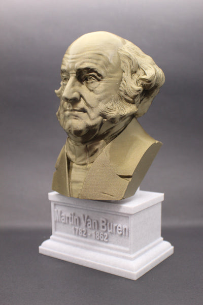 Martin Van Buren, 8th US President, Sculpture Bust on Box Plinth