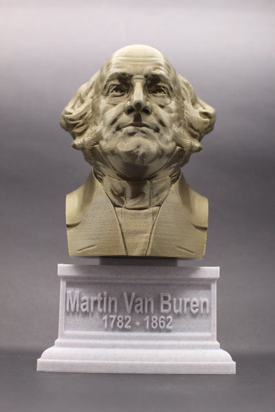 Martin Van Buren, 8th US President, Sculpture Bust on Box Plinth