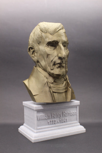 William Henry Harrison, 9th US President, Sculpture Bust on Box Plinth