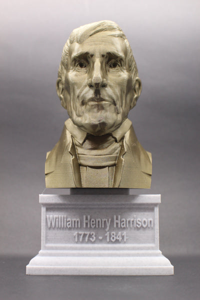 William Henry Harrison, 9th US President, Sculpture Bust on Box Plinth